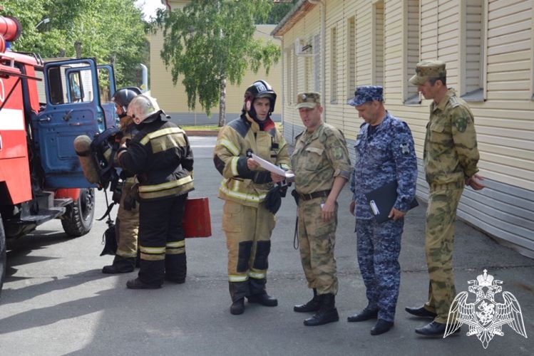 В управлении Росгвардии прошла межведомственная противопожарная тренировка